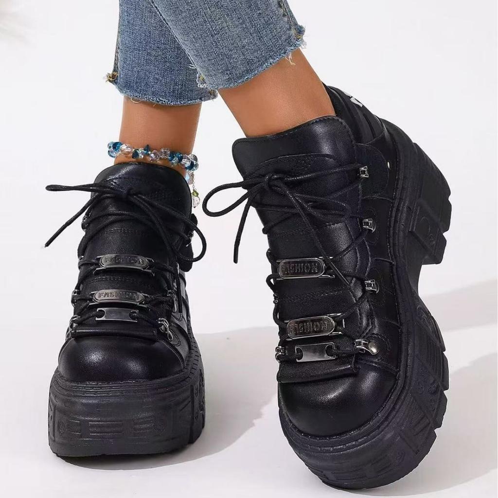 Black Daddy Shoes Platform Women's Shoes Heavy Metal Personality Gothic Punk Boots Women