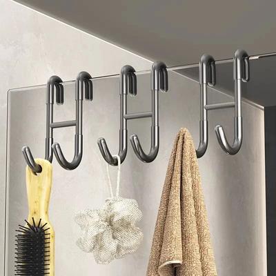 Edelstahl über Glastür Duschtür Rückseite Duschhandtuchhalter S-Form Badezimmer Bademantel Kleiderbügel Halter Haken