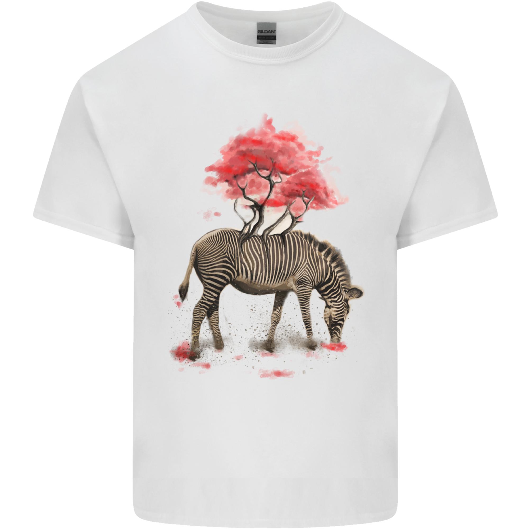 Zebra and Tree Watercolour Unisexs Light Cotton TShirt S