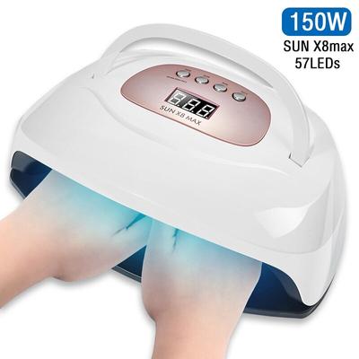 150W SUN X8 MAX UV Nail Lamp With 57Pcs LEDs Nail Dryer For Drying Gel  Light Auto Sensor Manicure Tool