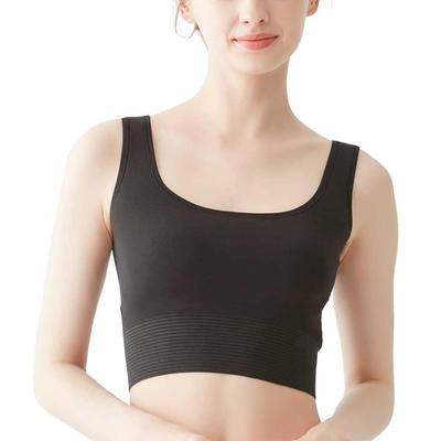 Night Cotton Gentle On the Black [Gunze] Non-wired Bra, Blend, Skin, Half-top Bra, UCHI-COLLE, UC0055, Women's,