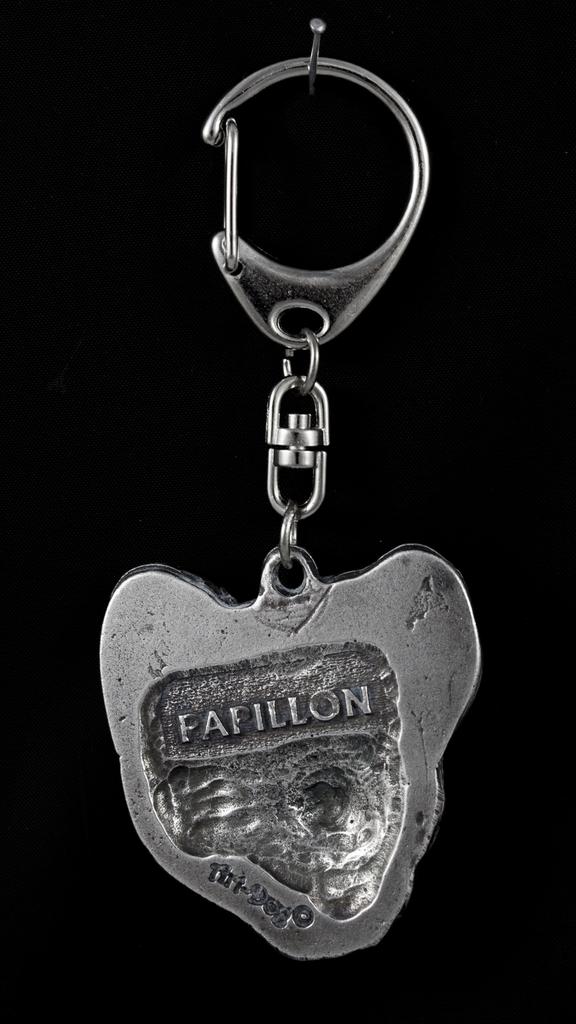 Papillon, Continental Toy Spaniel, Butterfly dog ​​- Postříbřená klíčenka s pejskem, ozdoba na kabelku, přívěsek na batoh značky Art-Dog