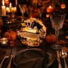 Wooden Halloween Napkin Holder Tabletop Decoration Festive Party Home Display Seasonal Ornament with Pumpkin and Ghost Design