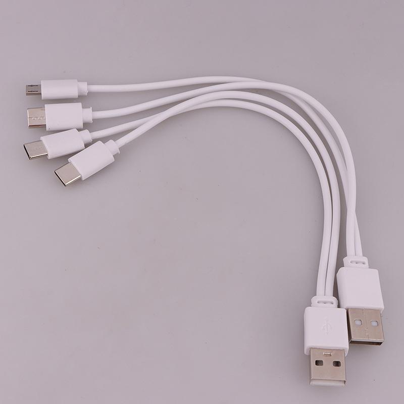 1Pc 2 In 1 Usb Male To Micro Usb/Type-C Splitter Data Transfer Charging Cable For For Android Smartphones Tablet Dual Micro Usb