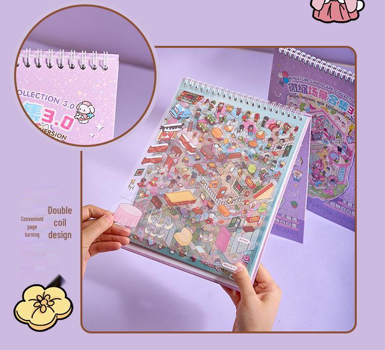 Serene Town 3D Mini Landscaping Sticker Book for Kids