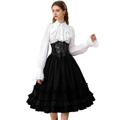 Victorian Dress Costume Women Medieval Vintage Edwardian Blouse Maxi Skirt Set Skirt Halloween Dress Halloween