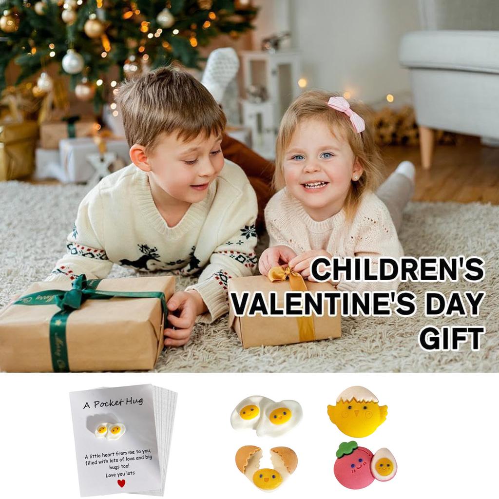 DIY Pocket Love Hug Card Egg Series Resin Double Talk Card 1pc