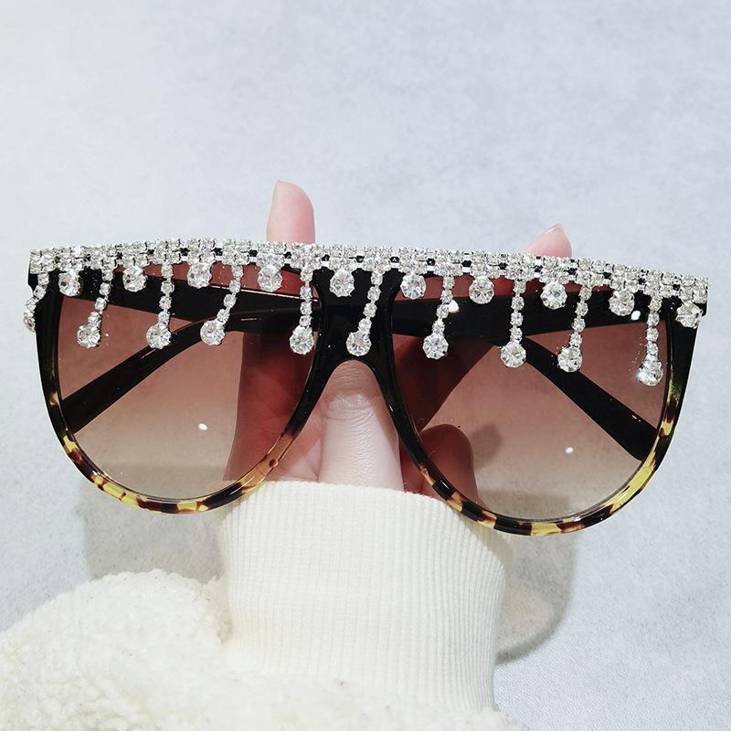 Diamond-Encrusted Sunglasses, The Same Large-Frame Glasses Of The Trendy Brand Cl, Personalized Toad Sunglasses For Women