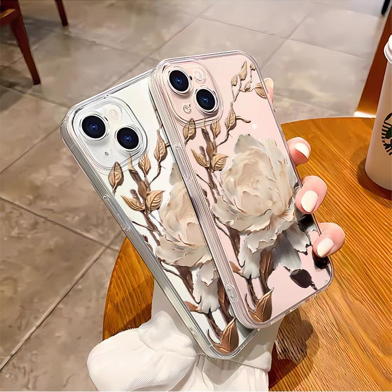 Retro Wangshu Jinlian is suitable for Apple 16 mobile phone case iphone15pro all-inclusive light and thin 17pro women's soft case.
