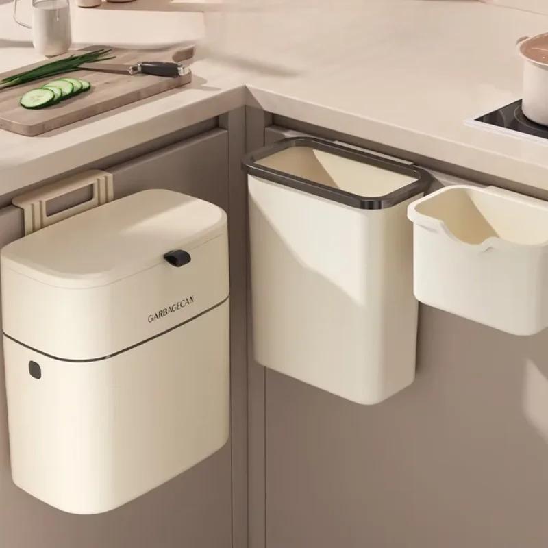 Stylish Home Kitchen Toilet Hanging Trash Can - Large Capacity Square Design Convenient Flip Cover