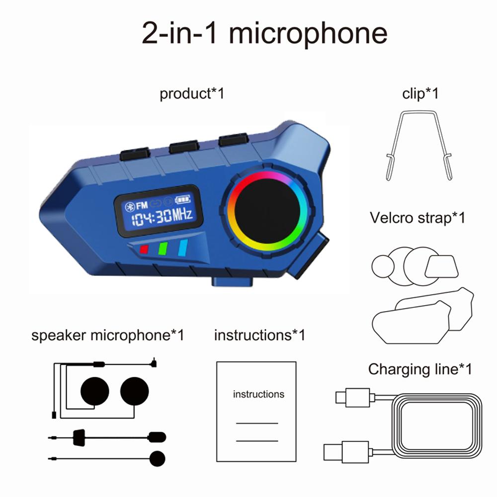 

Bluetooth 5.4 Wireless Motorcycle Helmet Headset Hands-free Call Phone Motorcycle Waterproof Earphone Music Player Moto Helmet синий