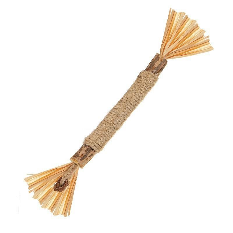 Matatabi Raffia Catnip Teaser Toy with Bell and Chewing Stick