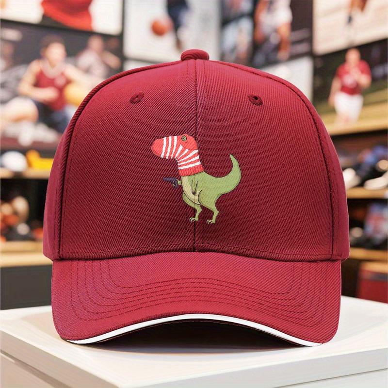 Lustige T-Rex-Dinosaurier-Baseballkappe mit rotem Sockenprint, atmungsaktive Polyester-Snapback-Mütze für Outdoor, Street Dance