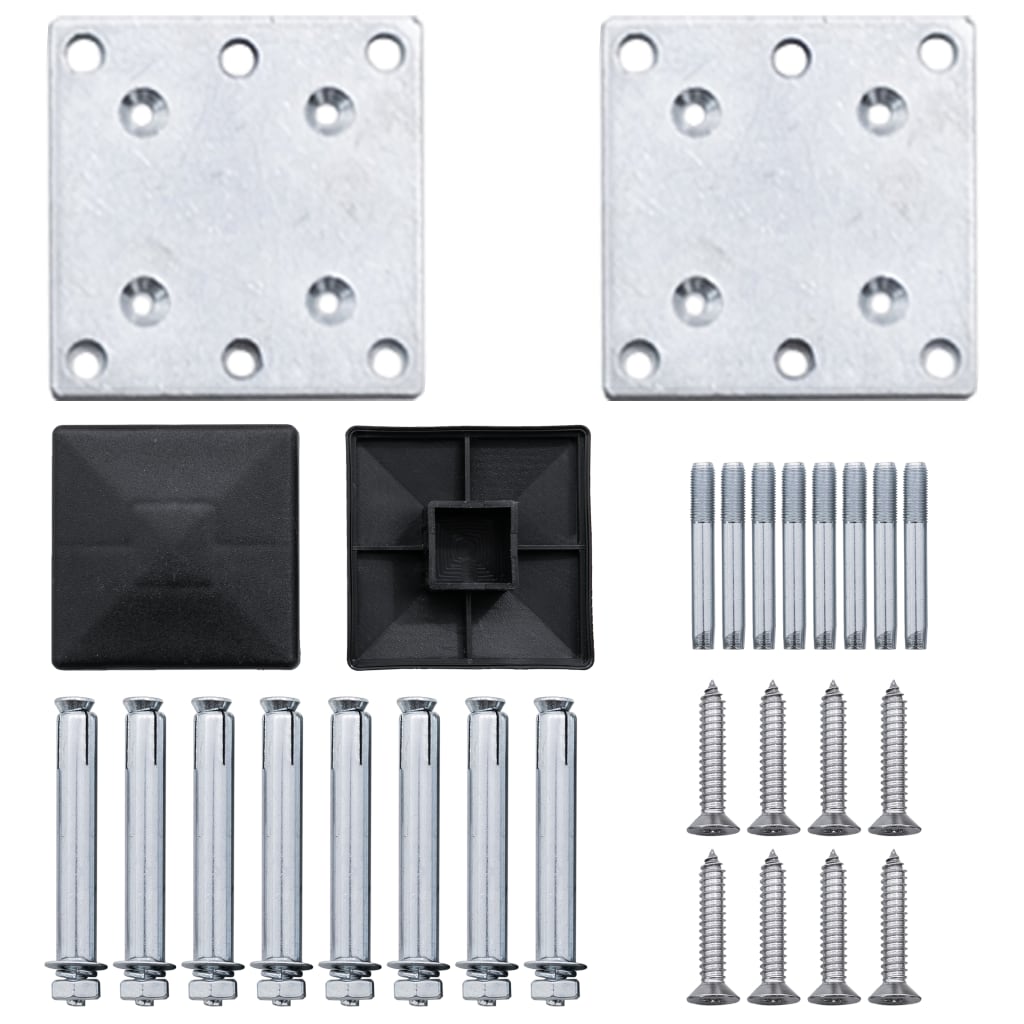 WPC Fence Set 2 Square Panels + 1 Diagonal Panel 446 X 186 Cm Grey