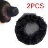 2Pcs Women Ballet Dance Skating Snoods Hair Net Bun Cover Black Nylon Material