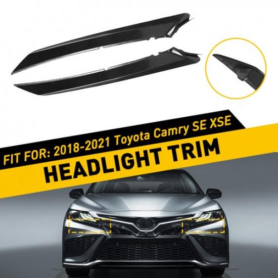 

1Pair Front Head Light Trim Left+Right Molding For 2018- Toyota Camry SE XSE