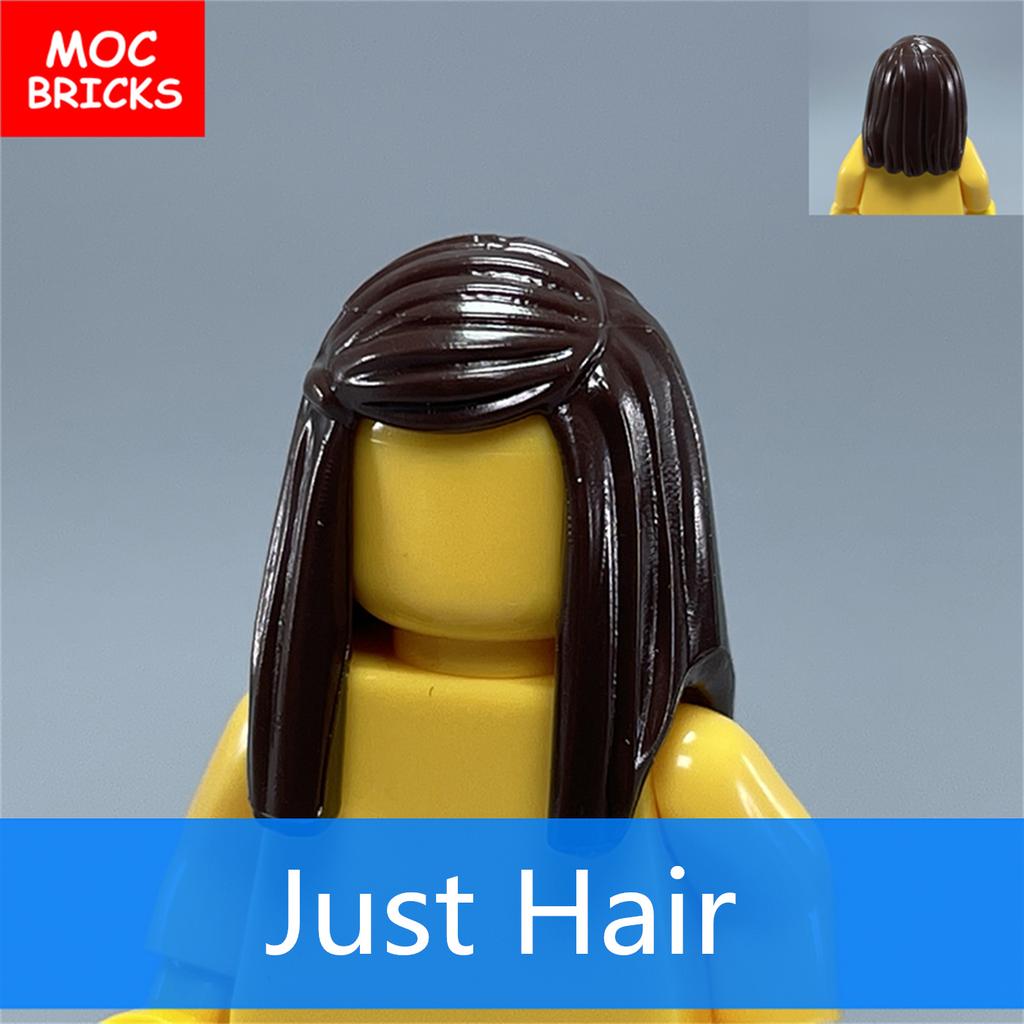 5 Stück/Los MOC Steine Weibliche Haare Zusammengebaute Partikel Bausteine Zubehör Kinderspielzeug Plastikpuppen