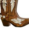Farmhouse Flower Arrangement Holder Wooden Cowboy Boots Wall Planter for Indoor Plants, Western Boot Hanging Vase Decorative Wood Grain Sculpture Faux
