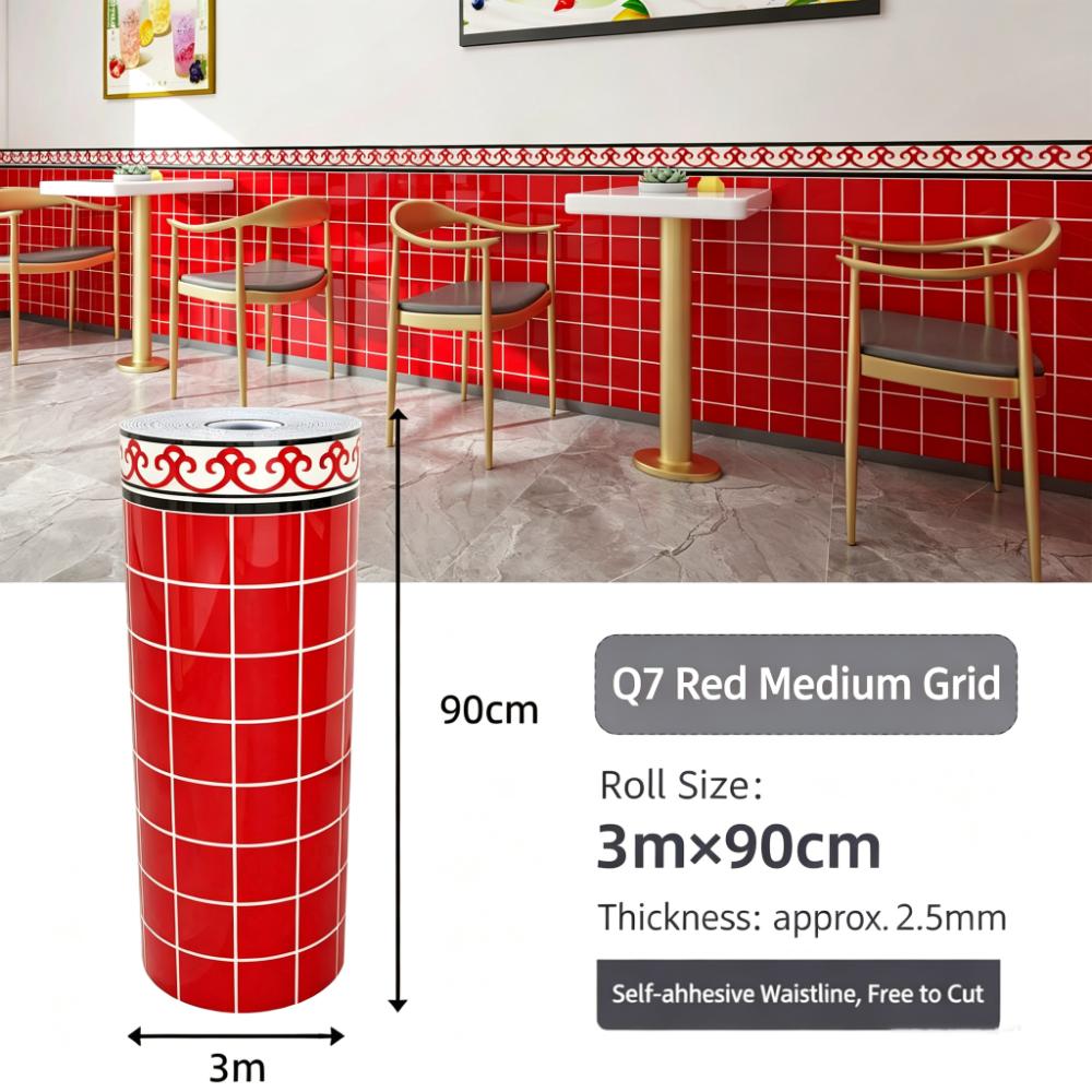 Self Adhesive Imitation Ceramic Tile Stickers Waterproof Wall Panel Sticker Home Wall Renovation