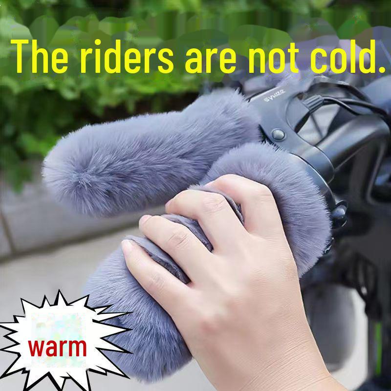 

Новые универсальные зимние рули для электрического трехколесного мотоцикла с бархатной изоляцией Thick Fur сине серый