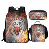 Stranger Things Peripheral Student Schoolbag Three-Piece Set, Cartoon Stragner Things Backpack Lunch Bag