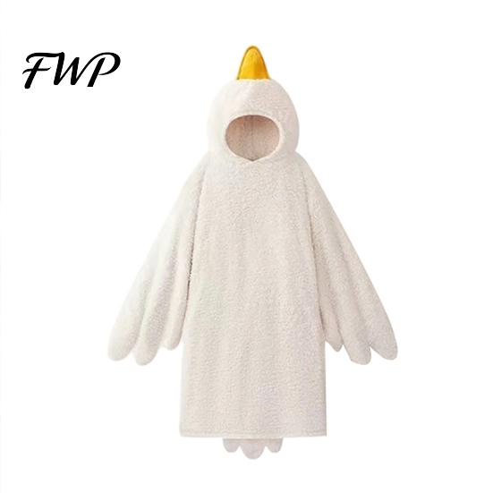 Tuta Intera da Anatra per Bambini Costume Divertente da Oca Bambini Adulti, Pigiama Animale con Cappuccio Pigiama, Coperta Indossabile in Morbido Peluche, Cosplay di Halloween Bambino