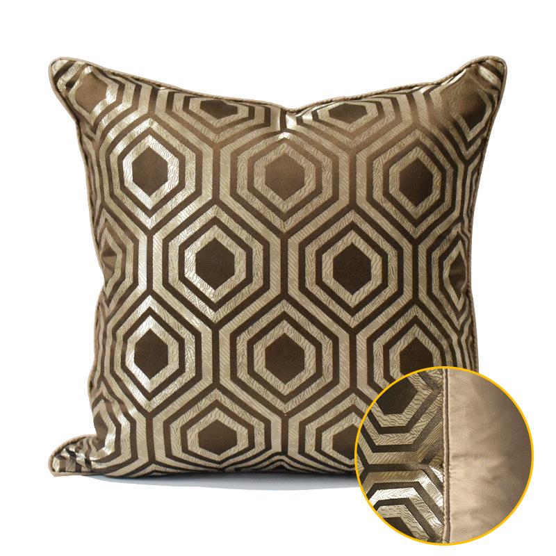 Geometrische Kissenhülle in Gold-Kaffee: Moderne luxuriöse abstrakte Kissenhülle für Sofa und Wohnzimmer