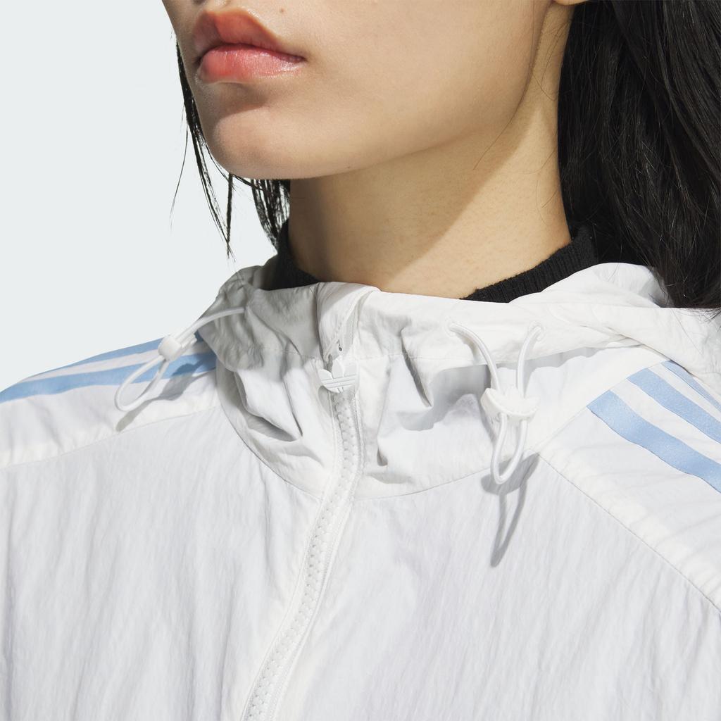 Adidas Originals Adibreak Windbreaker Jacket With Side Snap Buttons And Hood Women Jackets Bright-White JI7474