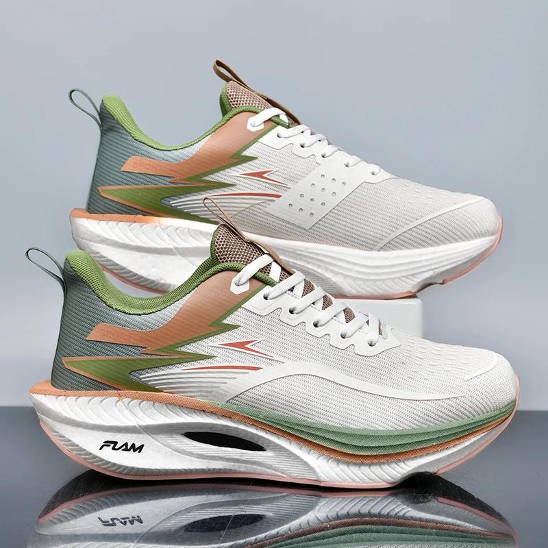 Professional Marathon Carbon Plate  Mesh Breathable Shock-absorbing Running Shoes Lightweight Rebound Versatile Running Shoes