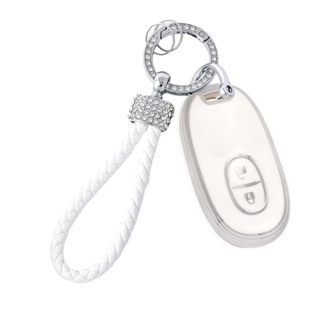 ZANEKO Alto Key Case Compatible with Suzuki Wagon R Key Nissan Roox Smart Key Wagon R and MR Wagon Key Holder in Silver White Cover, Case, Stingray,