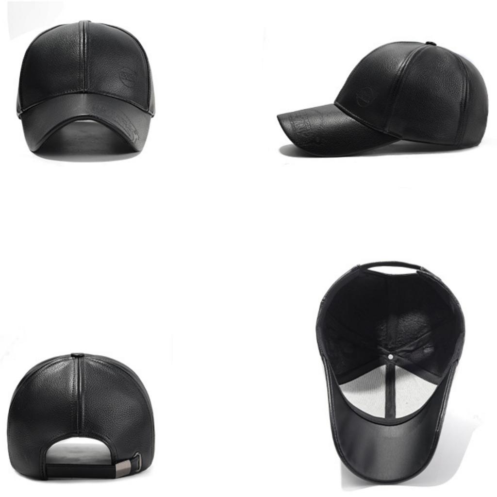 Northwood PU Leather Baseball Cap for Men Autumn Winter Outdoor Warm Baseball Hat Solid PU Faux Leather Trucker Hats