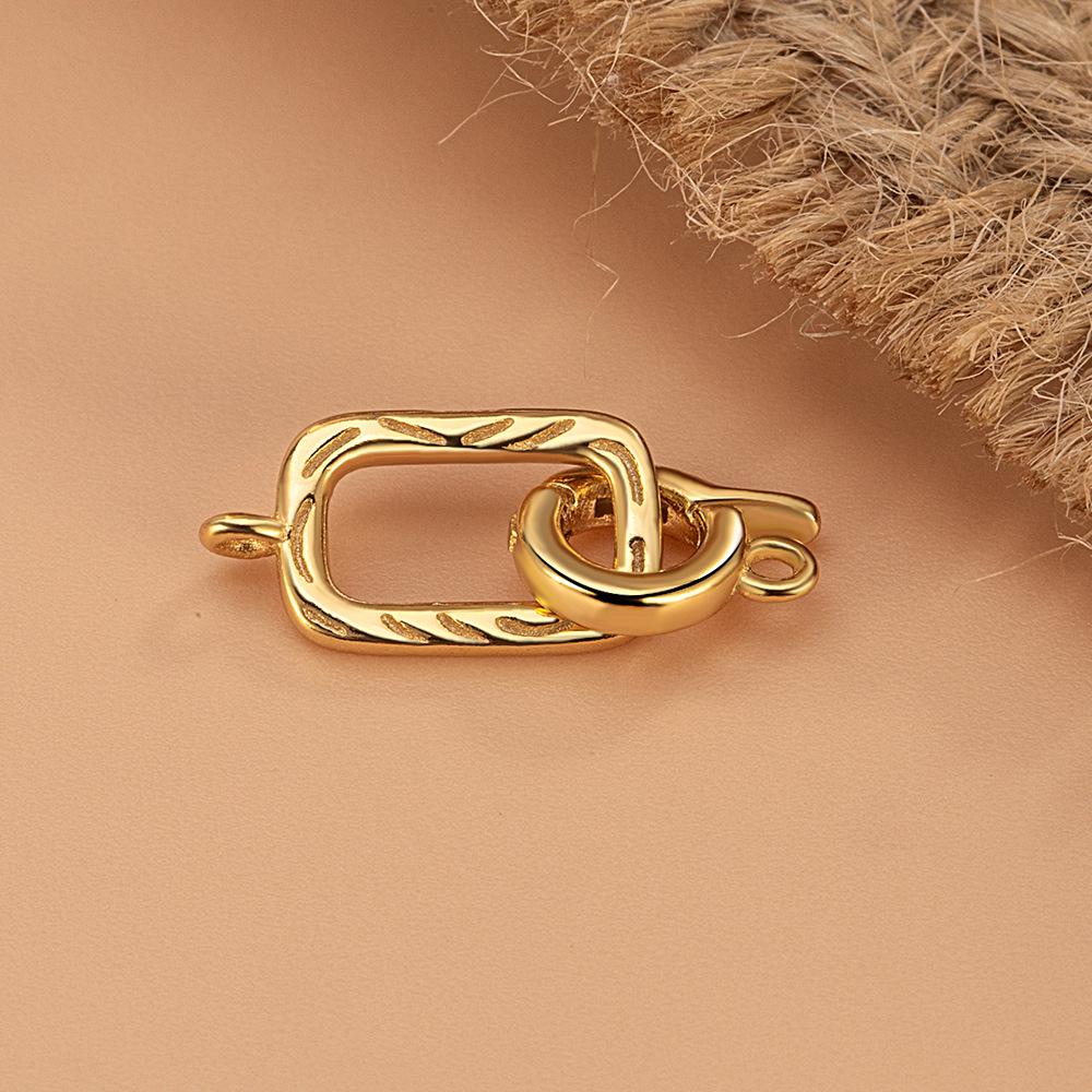 S925 Sterling Silver Universal Connector Clasp for DIY Bracelets and Necklaces, Round/Square Double Ring End Clasp.