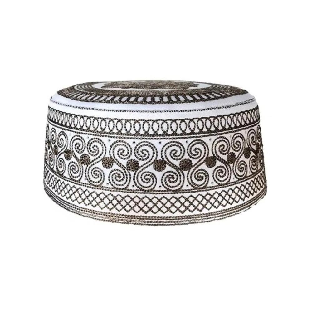 Traditional Muslim Hat Round Embroidery Jewish Hat Cultural Accessory Worshipping Hat  Leisure Wear