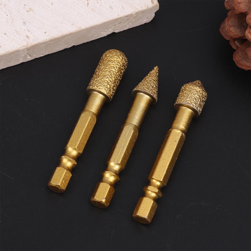3/7Pcs Diamond Grinding Head Tile Rotary File Polishing Head For Iron, Stainless Steel, Ceramic, Tile, Fits Drill