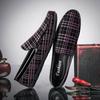 Fashion Luxury Brand Men's Classic Leather Loafers Men's Slip-On Driving Shoes Men's Striped Red Men Casual Shoes Moccasin Office Shoes