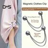 2-Piece Metal Magnetic Clothes Clip with Chain and Needleless