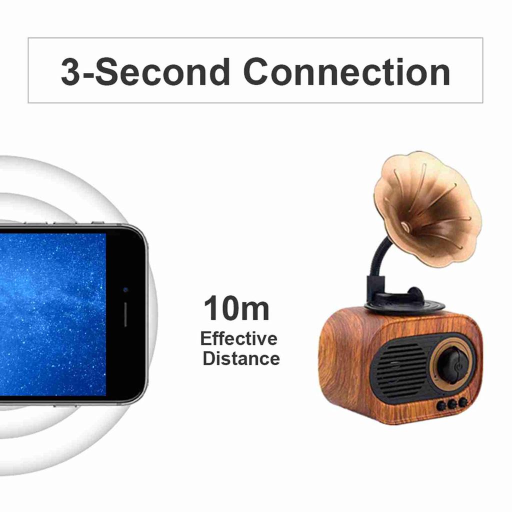 Vintage BT Speakers Bluetooth 5.3 Support for FM AUX TF Card Speaker for Home Outdoor