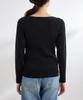 ROPE PICNIC Bio Wide Rib Boat Neck Knit Black Size 38 Women's Pullover, GDM13010, (01),