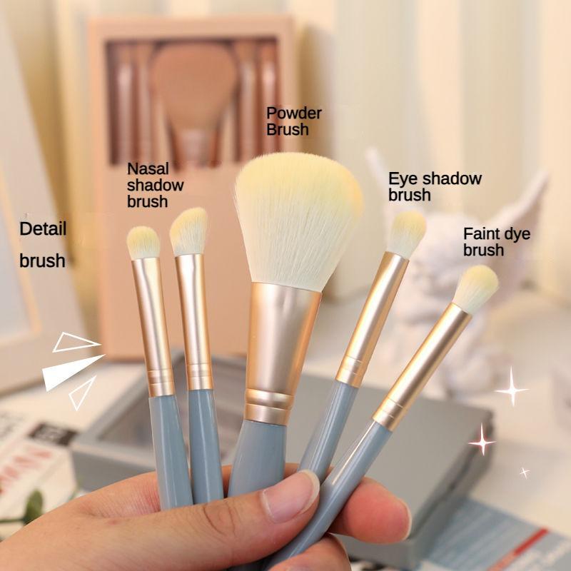Make-up-Pinsel-Set mit Spiegel, komplettes Set, superweiches Fell, ein Set mit Gesichtspuder- und Lidschatten-Pinsel-Set in Box, tragbares kleines Set