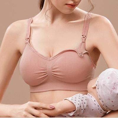 Schwangere Frauen ohne Stahlring-Frontschnalle, große Stillunterwäsche, Postpartum-Einstellungstyp, Anti-Verschütten-Milchsammel-BH