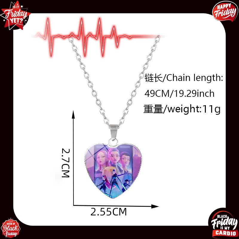 1 sztuka Akcesoria Anime K-pop Łowcy Demonów Klejnot Czasu Naszyjnik Serce Szczęśliwy Naszyjnik Prezent dla Dziewczynek Prezent Urodzinowy Prezent Świąteczny