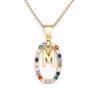 Nidin New Colorful 26 Letters A - Z Initial Alphabet Pendant Long Chain Necklace Jewelry Women Accessories Gift