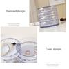 Rotatable Jewelry Organizer Box Earring Holder ABS+Acrylic Storage Tray