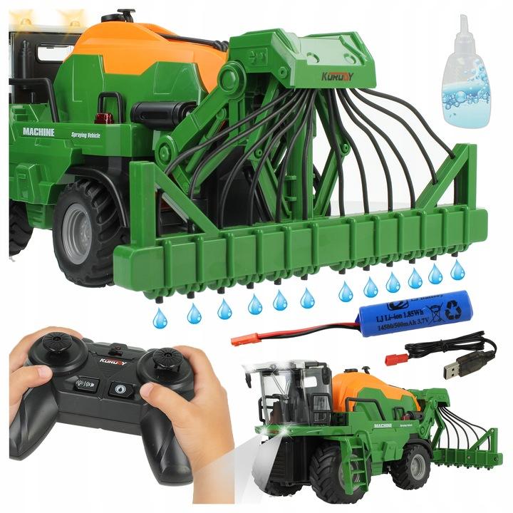 Traktor Zabawka Zdalnie Sterowany Rc Maszyna Rolnicza + Opryskiwacz Z Wodą