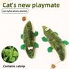 Plush Crocodile Cat Toy Catnip Filled Crinkle Worm Leaf Paws for Kitten Teething Interactive Bite Resistant Play Silvervine Cat