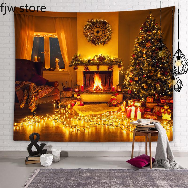 

Рождественское Новогоднее украшение, гобелен, настенное художественное украшение, Рождественская елка, гобелен, спальня, гостиная, домашний декор 150x100cm