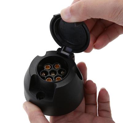 Enchufe eléctrico de remolque de plástico de 12 V y 7 pines, toma de barra de remolque, adaptador de conector de cableado para coche, accesorios para coche