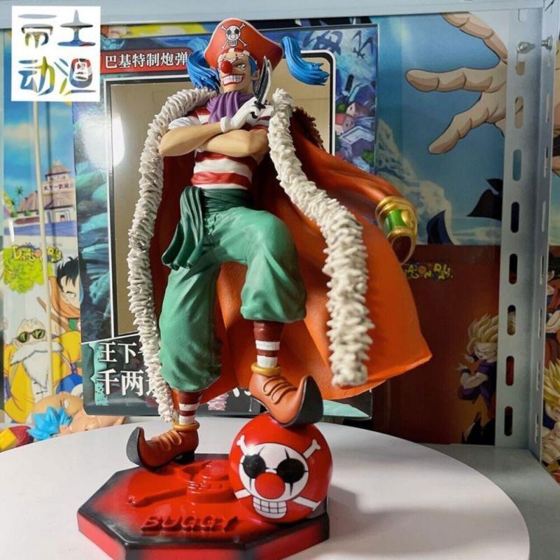 25cm Anime One Piece Buggy The Clown Action Figure Pvc Statue Model Toys No Box
