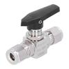 Ball Valve Straight Through 3 8in Thread Fluid Control Stainless Steel Pipe Fitting with Handle