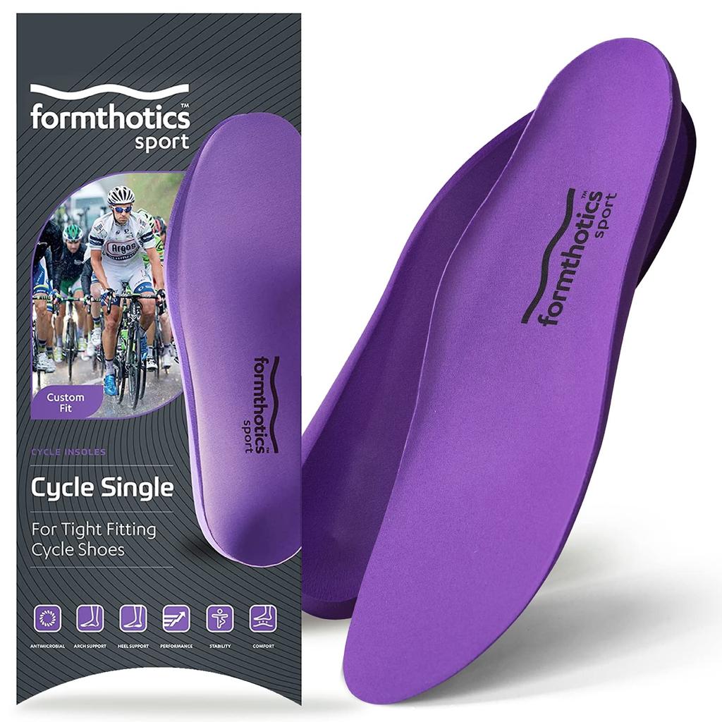 Formthotics Ultra-Lightweight Shock-Absorbing Cycling Insoles, Single XS, Purple